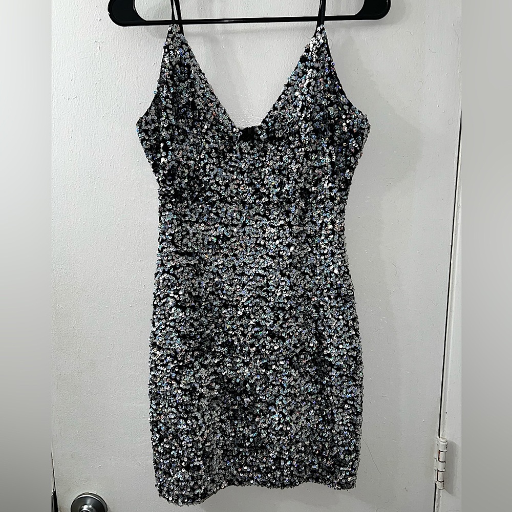 Windsor, Black Sequin Dress, Size M